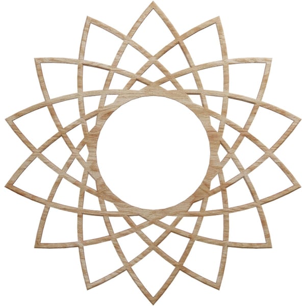 Ekena Millwork Eleanor Wood Fretwork Pierced Ceiling Medallion, Red Oak, 16"OD x 6 1/8"ID x 1/4"T CMWP16X16X0250EARO - main